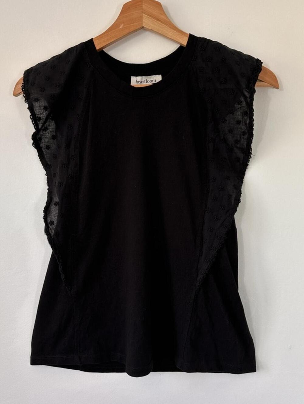 Heartloom Size S Greta Top T- Shirt Lace Eyelet - Picture 2 of 8